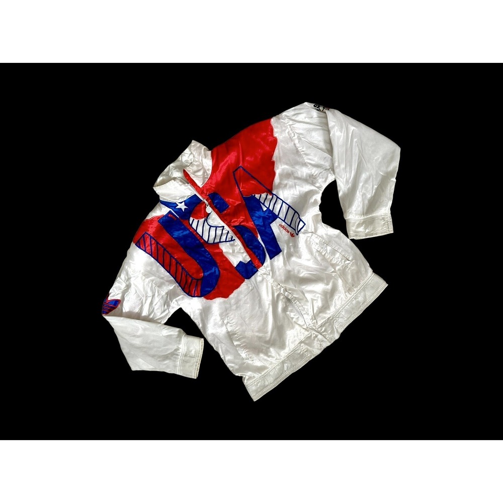 Vintage 80s Adidas Team USA‎ World Cup Soccer Sweater Zip Up Rare